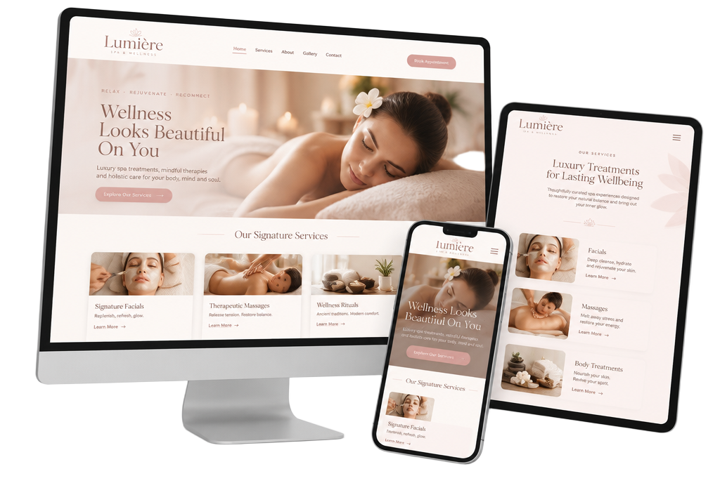Lumière Beauty & Wellness website