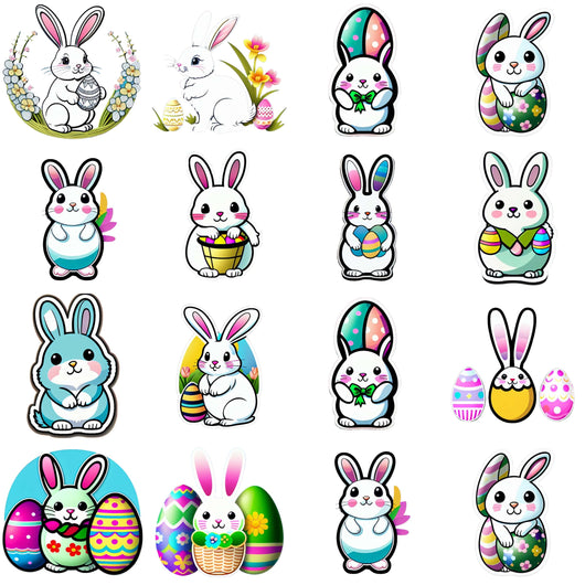 12 Cute Easter Bunny Digital Planner Stickers Stickers Tracia Creative   