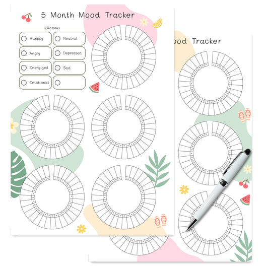 5 Month Mood Tracker Planner Insert Tracia Creative   
