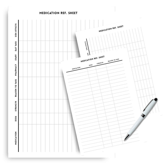 Medication Reference Sheet - Minimalist Printable Tracia Creative   