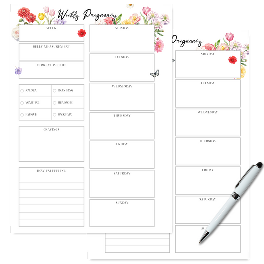 Weekly Pregnancy Tracker with Floral Design