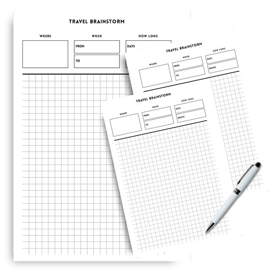 Travel Brainstorm - Minimalist Printable Tracia Creative   