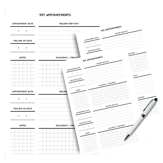 Vet Appointments - Minimalist Printable Tracia Creative   