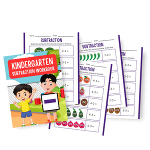Kindergarten Subtraction Workbook Printable Tracia Creative   