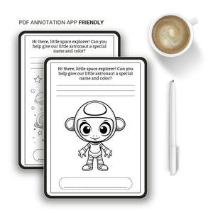 Space Little Astronaut Coloring Book for Kids Printable Tracia Creative   