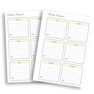 A5 Yearly Expense Planner Planner Insert Tracia Creative   
