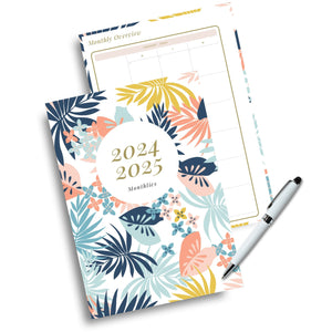 2024/2025 Monthly Planner - Pastel Flora Printable Planner Tracia Creative   