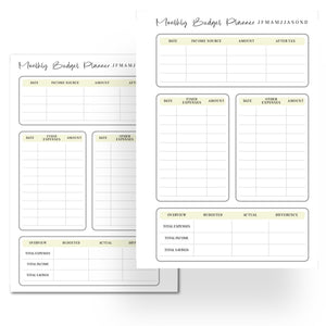Monthly Budget Planner | Minimalist Printable Planner Insert Printable Tracia Creative   