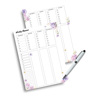Weekly Planner - Purple Floral Printable Tracia Creative   