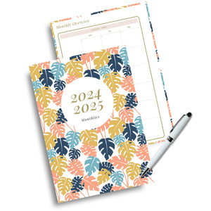2024/2025 Monthly Planner - Colorful Palm Printable Planner Tracia Creative   