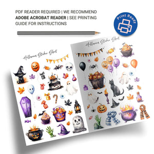 Halloween Sticker Sheet Planner Insert Tracia Creative   