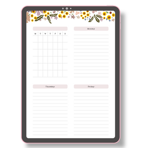 Weekly Planner - Floral - Tracia Creative