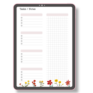Tasks/Notes Planner Insert - Floral - Tracia Creative