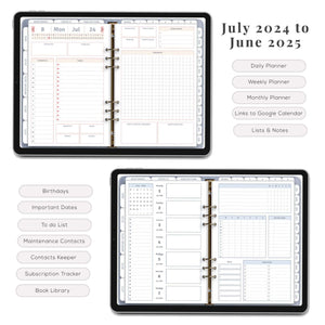 2024/2025 Digital Planner with Google Calendar Digital Planner Tracia Creative   