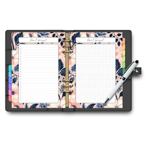 Don't Forget Notes - Pink & Navy Floral Planner Insert Tracia Creative   