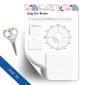 A5 Daily Planner Insert with Time Tracker Planner Insert Tracia Creative   