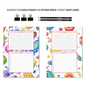 Cute Daily To-Do List & Notes Bundle Planner Insert Tracia Creative   