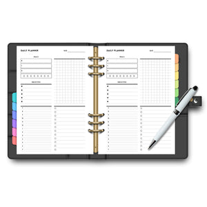 Daily Planner with Meal - Minimalist Planner Insert Tracia Creative   