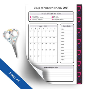 Couples Monthly Planner Planner Insert Tracia Creative   