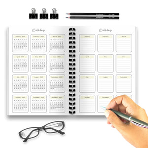 2025 Birthday Calendar Planner Insert | Minimalist A5 Printable Planner Insert Tracia Creative   