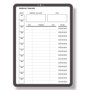 Exercise Tracker Planner Insert Tracia Creative   