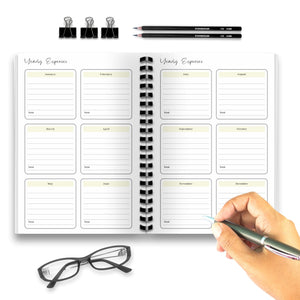 A5 Yearly Expense Planner Planner Insert Tracia Creative   