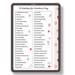 50 Activities for Valentine's Day Planner Insert Tracia Creative   