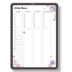 Weekly Planner - Purple Floral Printable Tracia Creative   
