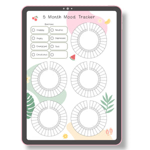5 Month Mood Tracker Planner Insert Tracia Creative   