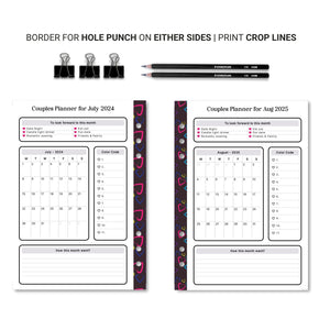 Couples Monthly Planner Planner Insert Tracia Creative   