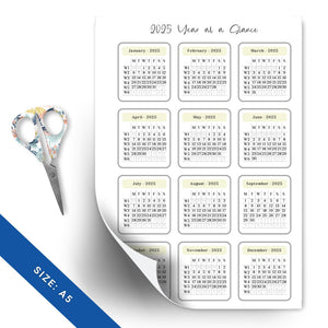 2024/2025 Year at a Glance Calendar Planner Insert Planner Insert Tracia Creative   