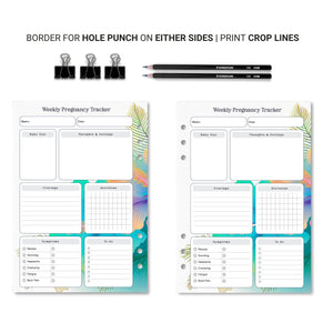 Weekly Pregnancy Tracker - A5 Planner Insert Printable Tracia Creative   