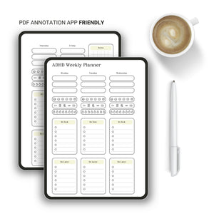 Weekly ADHD Planner, A5 Printable Insert in a  Minimalist Design Planner Insert Tracia Creative   