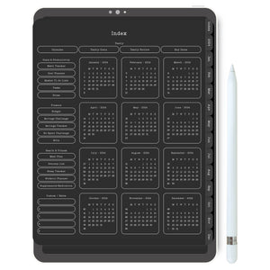 2024 Digital Planner with Google Calendar - Dark Mode Digital Planner Tracia Creative   