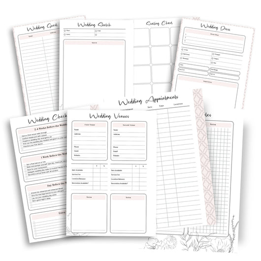 12 Printable Wedding Planner Bundle Planner Insert Tracia Creative   