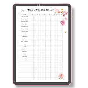 Monthly Cleaning Tracker Printable Tracia Creative   