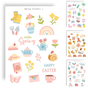 All Seasons Printable Sticker Sheets Tracia Creative