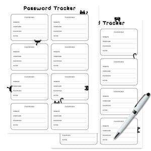 Black Cat Password Tracker Planner Insert Tracia Creative   
