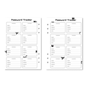 Black Cat Password Tracker Planner Insert Tracia Creative   