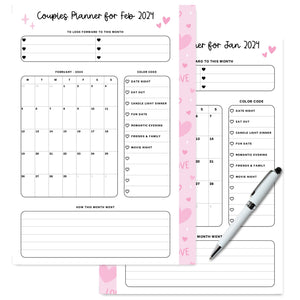 Couple’s 2024 Monthly Planner Planner Insert Tracia Creative   