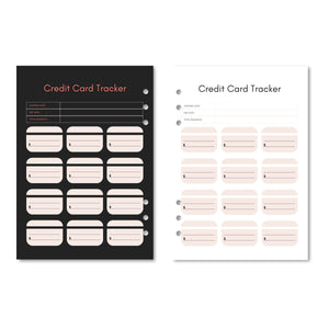 Credit Card Tracker Planner Insert Tracia Creative   