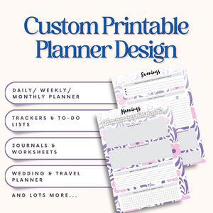 Custom Printable Planner Design Tracia Creative