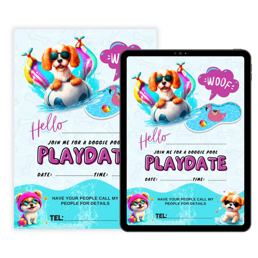Dog Play Date Invitation Printable Invitations Tracia Creative   