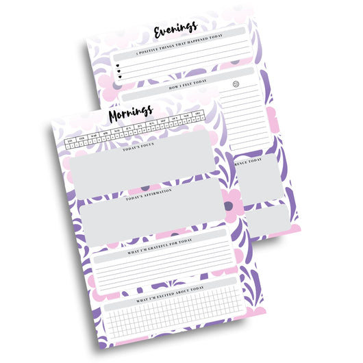 Gratitude Journal Page (Morning - Evening) Planner Insert Tracia Creative   