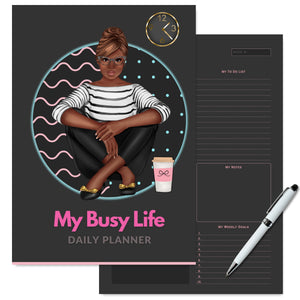 My Busy Life Daily Planner - Dark Mode - Undated  Tracia Creative   