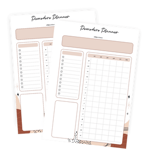 Pomodoro Planner Page | Printable | $0.00 - $5.00, A5, Brown, daily, Daily Planner, planner, Printable | Tracia Creative