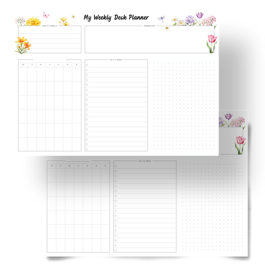Weekly Desk Planner - A4 Landscape | Printable | $0.00 - $5.00, 3-24, A4, planner, Printable, weekly | Tracia Creative