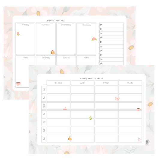 Weekly Planner, Spring Collection | Printable | $0.00 - $5.00, A5, latest, planner, Printable, weekly, weekly planner | Tracia Creative